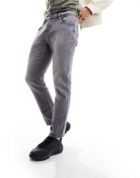 River Island slim fit jeans in light grey wash