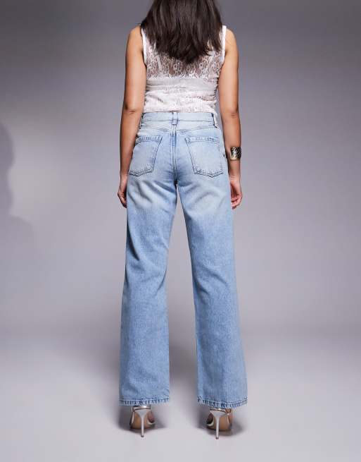 River Island - Jean droit décontracté - Bleu délavé moyen, 2 de 5