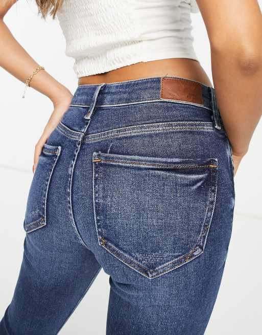 River Island - Jean skinny à revers et taille mi-haute - Bleu moyen, 3 de 4