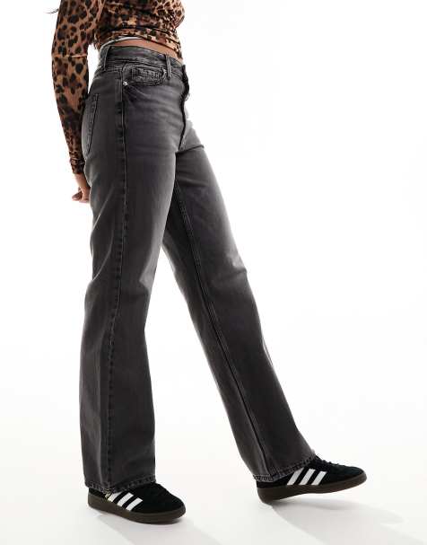 River Island - Jeans dritti anni '90 a vita alta neri - view 1