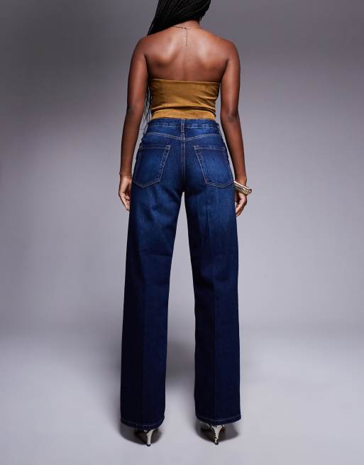 River Island - Jeans dritti comodi blu lavaggio scuro, 2 di 5