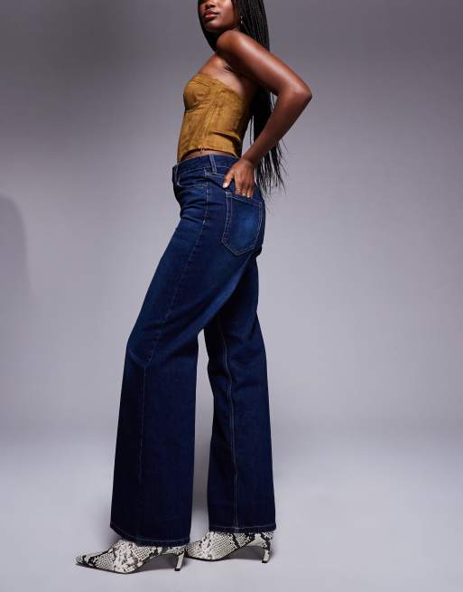 River Island - Jeans dritti comodi blu lavaggio scuro, 3 di 5