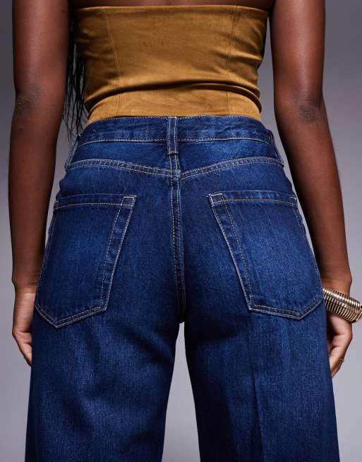 River Island - Jeans dritti comodi blu lavaggio scuro, 4 di 5