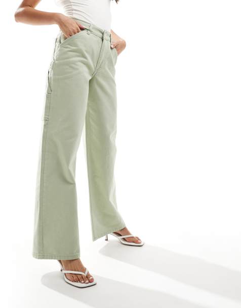 River Island – Jeans in Mittelgrün mit weitem Bein - view 1