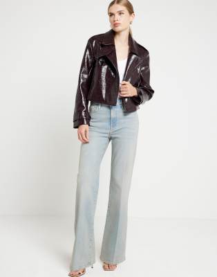 River Island - Jeans in verwaschenem Hellblau mit weitem Schnitt