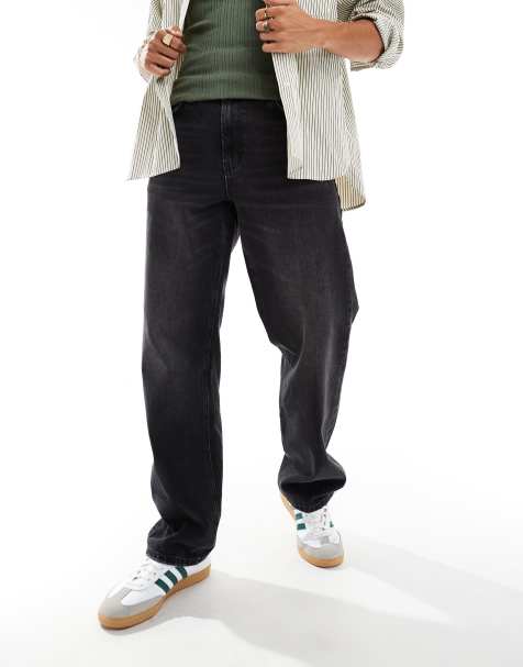 River Island - Jeans met losse pasvorm in verwassen zwart - view 1
