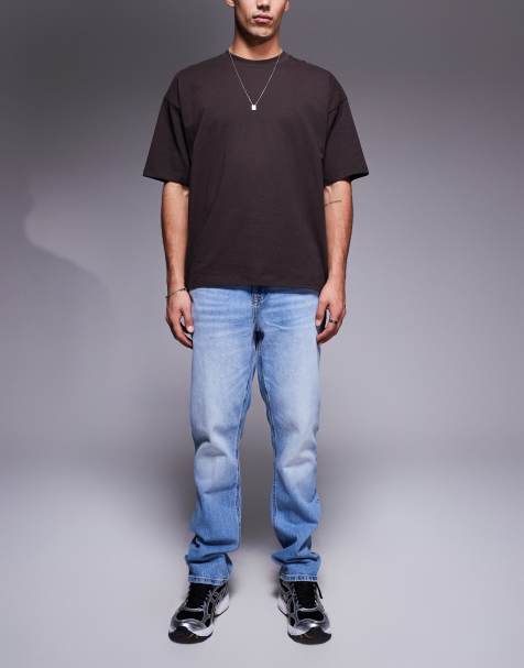 River Island - Jeans met rechte pasvorm in lichte wassing blauw - view 1