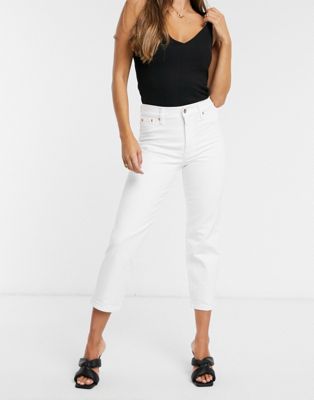 River Island – Jeans mit geradem Beinschnitt in Weiß