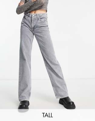 River Island - Jeans mit geradem Schnitt in Grau