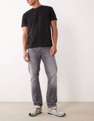 Jeans mit geradem Schnitt in Grau Grau W32 L32