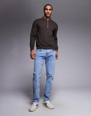 Jeans mit schmalem Schnitt in Mittelblau Blau 34S
