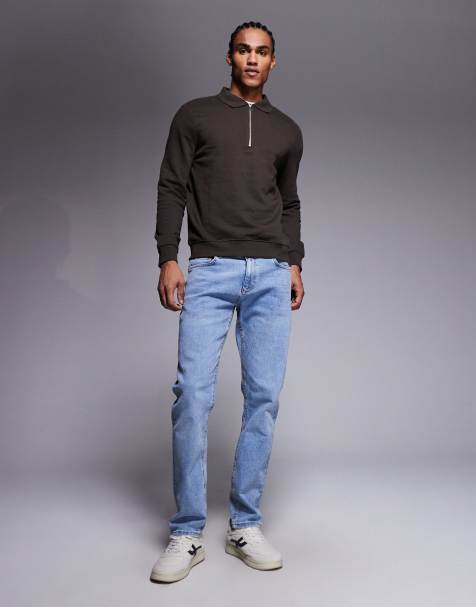 River Island – Jeans mit schmalem Schnitt in Mittelblau - view 1