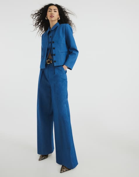River Island – Jeanshose in mittelblauer Waschung mit weitem Bein - view 1