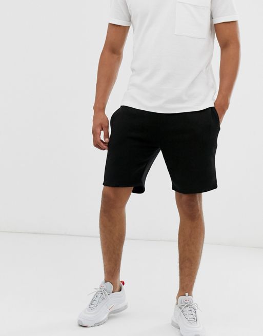 River Island jersey shorts in black | ASOS