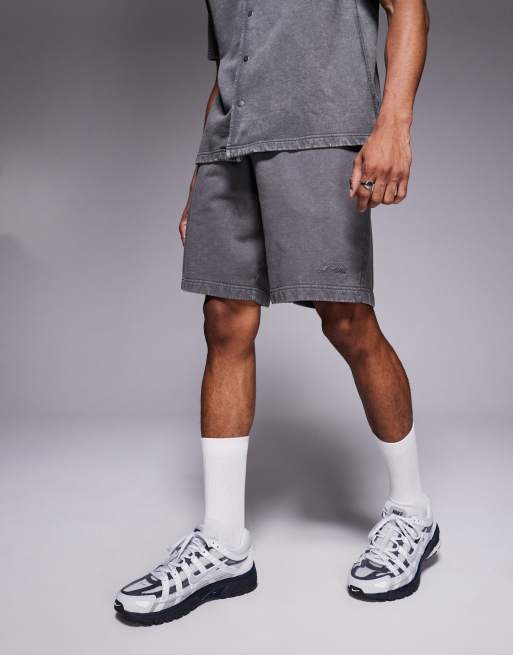 River Island jersey shorts in washed black