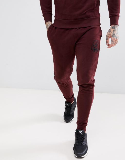 River Island Tracksuit in dark red ASOS