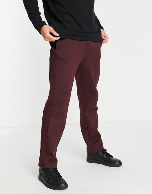 River Island - Joggers slim rosso scuro in twill