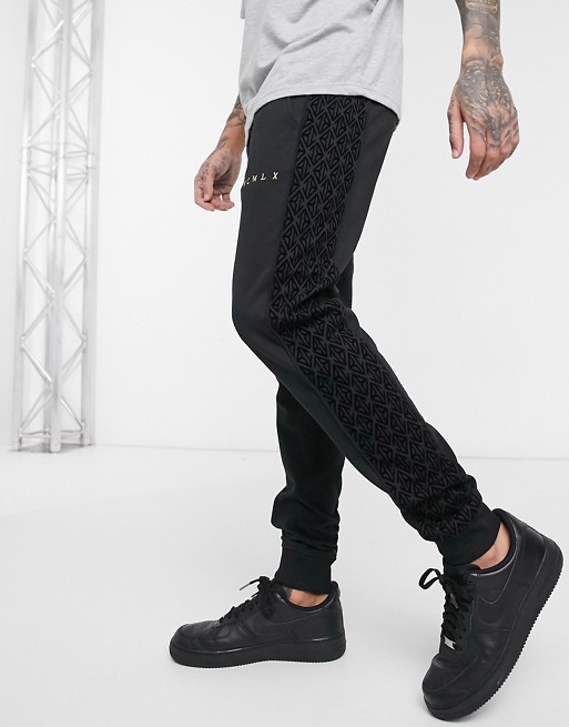 River Island joggers with logo in black