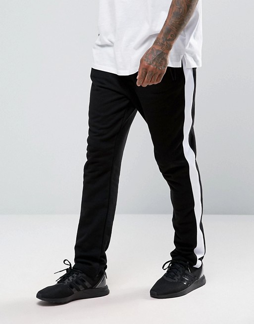 River Island Joggers With Stripe In Black | ASOS