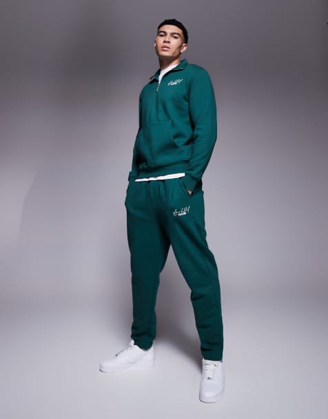 River Island – Jogginghose in Grün mit „Ame Le Nuit“-Schriftzug, Kombiteil - view 1