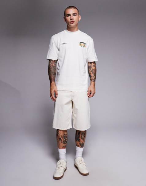 River Island jorts in ecru - view 1