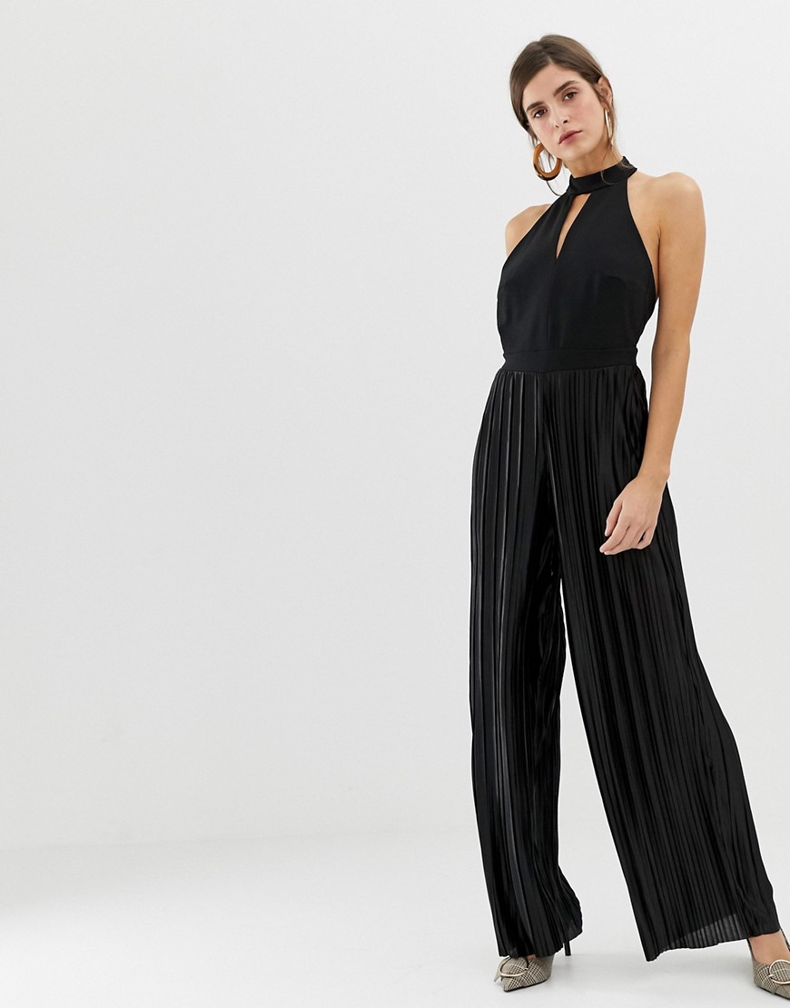 River Island jumpsuit with high neck in black