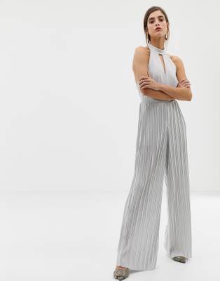 river island silver jumpsuit