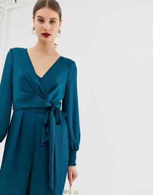 river island teal jumpsuit