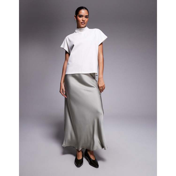 Jupe Mini Kaki River Island - Taille 10 - Occasion En Très Bon état - Coton - Style Décontracté