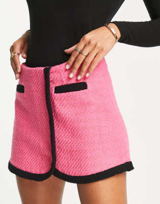 River Island - Jupe-short portefeuille - Rose vif | ASOS