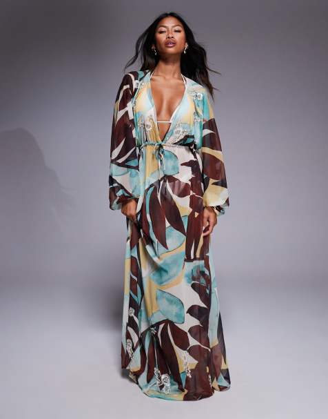 River Island kaftan in blue - view 1