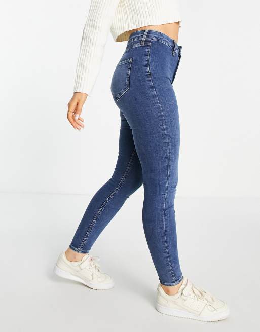 River Island Kaia high waisted skinny jean in medium blue