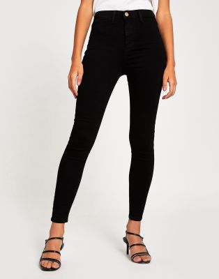 River Island - Kaia - Skinny jeans met hoge taille in zwart | ASOS