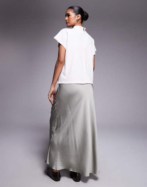 River Island – Kakigrön, enkel maxikjol, 4 av 5