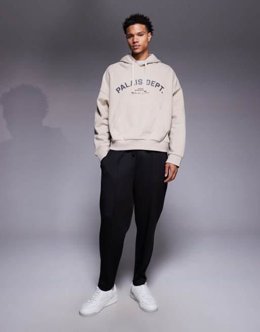 River Island – Kapuzenpullover in Ecru mit „Palais Dept“-Grafik, 2 von 5