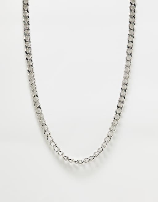 River Island - Ketting met grove schakels in zilver