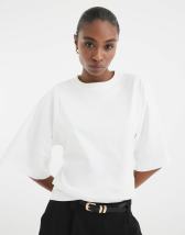 Topshop ribbed halter top in white