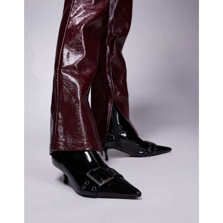 River Island kitten heel boot in black ASOS