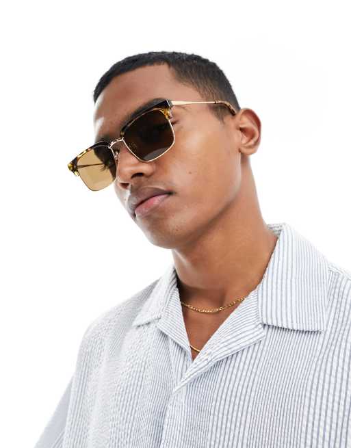 River Island – Klassische Retro-Sonnenbrille in Braun, 2 von 4