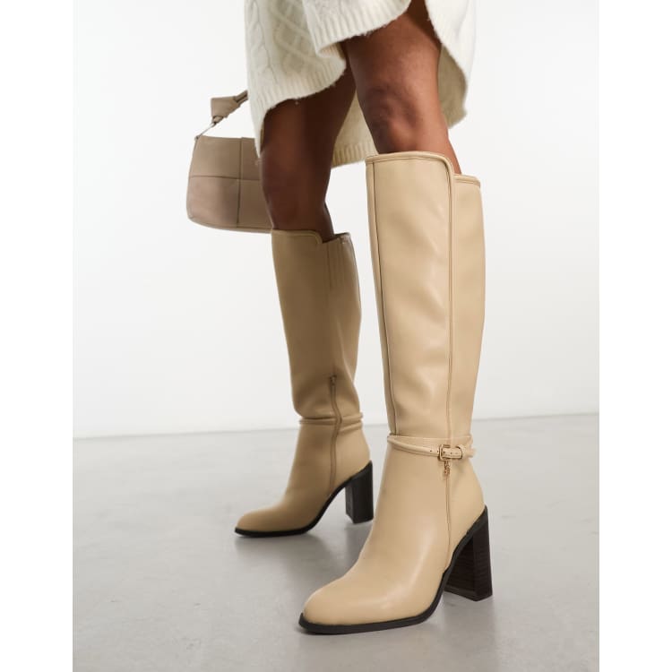 Light tan knee high clearance boots