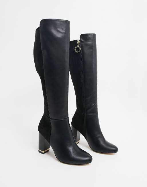 Navy knee high boots river clearance island