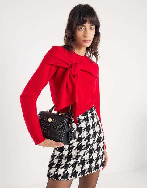 River Island Knit long sleeve bow jumper in red - view 1