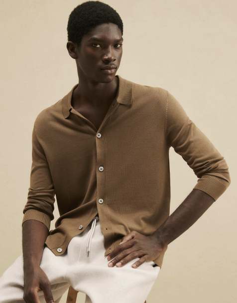 River Island Knit long sleeve cardigan in brown - view 1