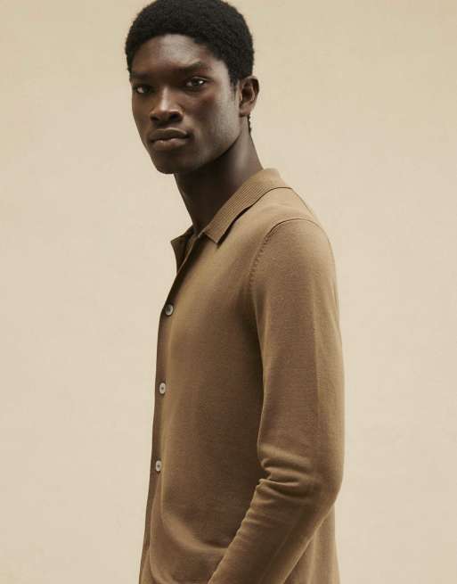 River Island Knit long sleeve cardigan in brown, 2 of 4