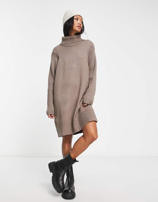 River Island Knitted Batwing Sweater Dress In Beige ASOS, 43% OFF