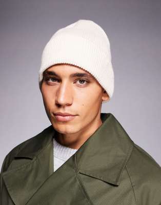 River Island River Island knitted beanie in ecru-Neutral