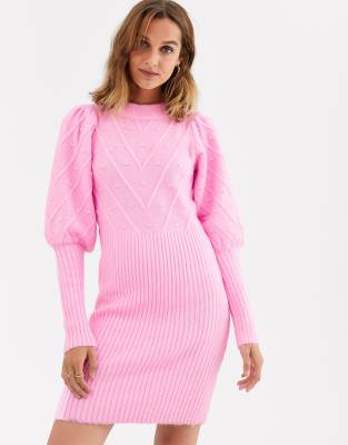 river island pink jumper dress