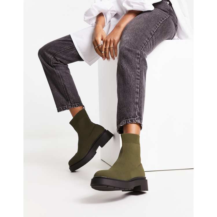 River island store green ankle boots