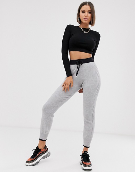 River Island knitted jogging bottoms in grey