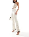 [River Island] River Island knitted pants in cream-White 12 CREAM